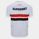 Camisa São Paulo I 2026/27 Jogador Νеw Ваlаnсе Masculina - Branco+Vermelho